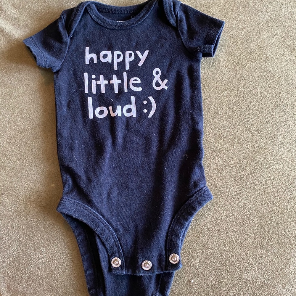 3M black onesie with white print